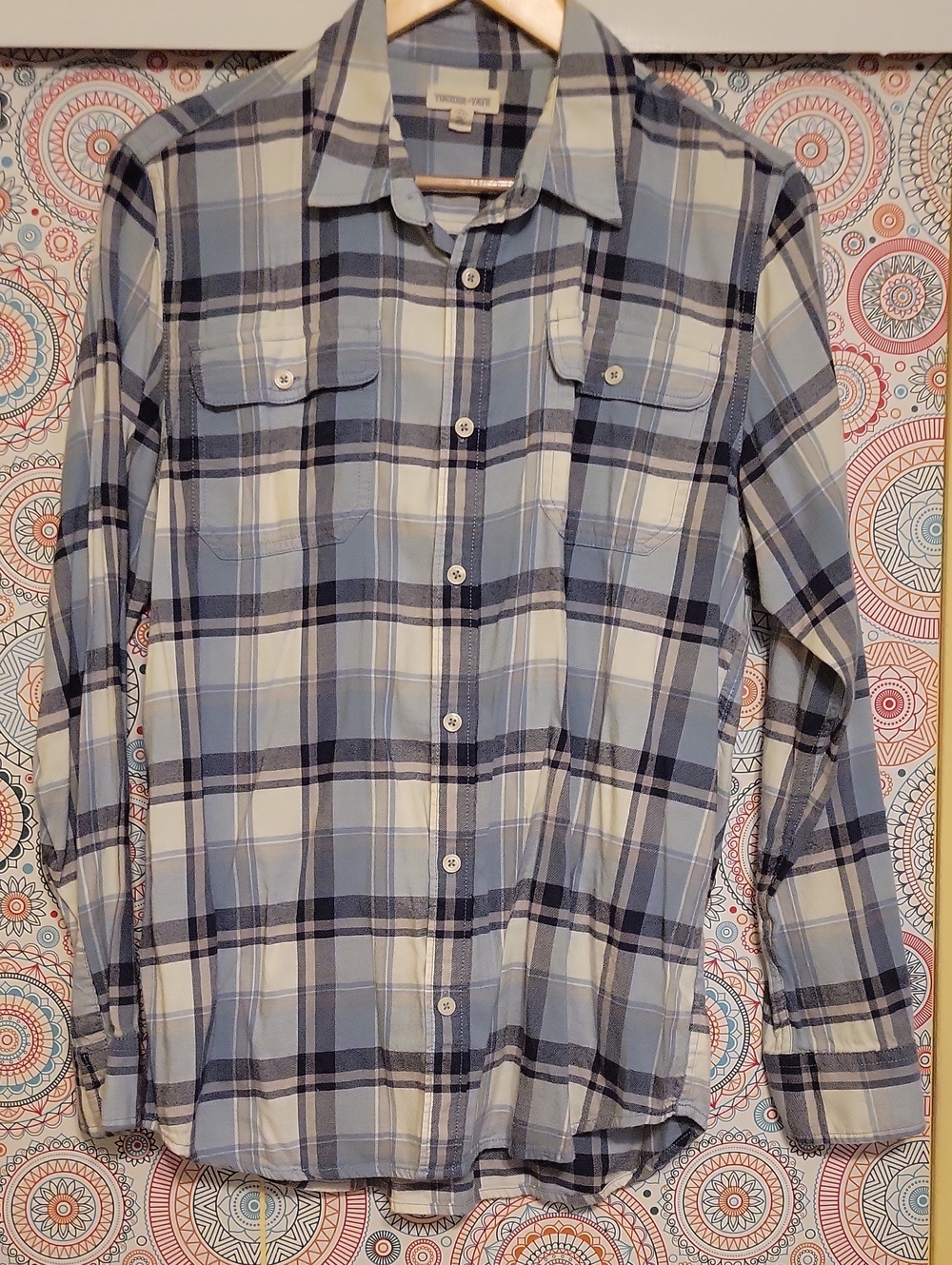 Tucker + Tate Blue and Navy Plaid Button-Down Shirt